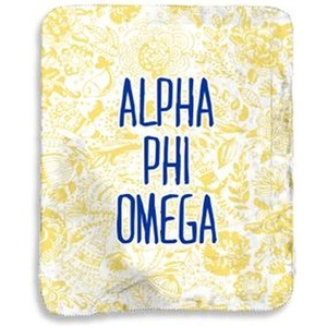 Alpha Phi Omega Floral Sherpa Lap Blanket