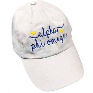 Alpha Phi Omega Hearts Ball Cap(White)