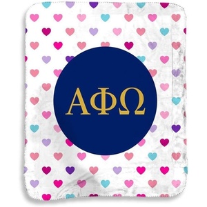 Alpha Phi Omega Hearts Sherpa Lap Blanket