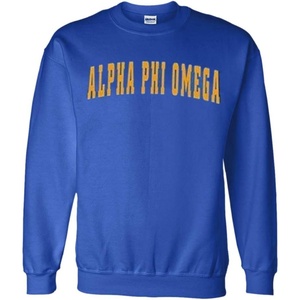 Alpha Phi Omega Letterman Crewneck Sweatshirt(Royal Blue)