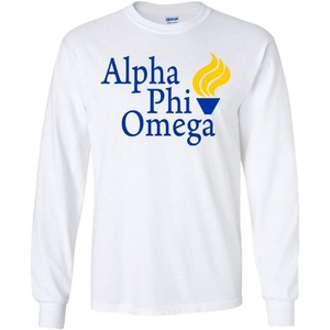 Alpha Phi Omega Logo Long Sleeve Tee(White)