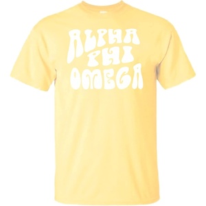 Alpha Phi Omega Sorority Shag T-Shirt(Maize)