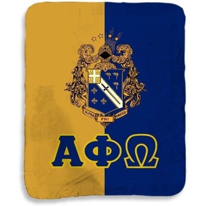 Alpha Phi Omega Two Tone Sherpa Lap Blanket