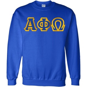 Greekgear Alpha Phi Omega Custom Twill Crewneck Sweatshirt(Royal Blue)