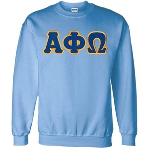Greekgear Alpha Phi Omega Lettered Crewneck(Light Blue)