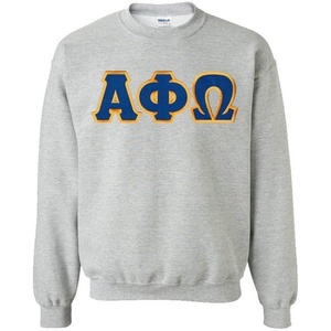 Greekgear Alpha Phi Omega Lettered Crewneck(Sports Grey)