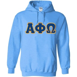 Greekgear Alpha Phi Omega Lettered Hooded Sweatshirt(Light Blue)