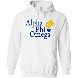 Greekgear Alpha Phi Omega Logo Hooded Sweatshirt(Light Grey)