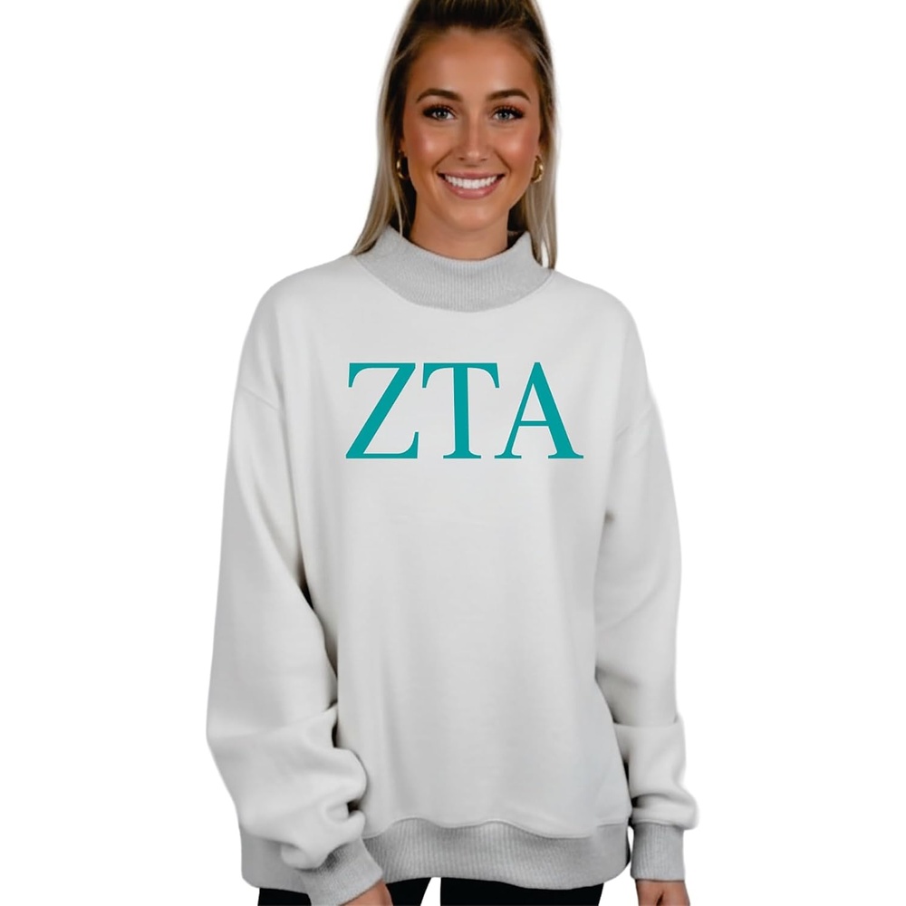 image:imageGreekgear Zeta Tau Alpha Reversible Varsity Mockneck Sweatshirt