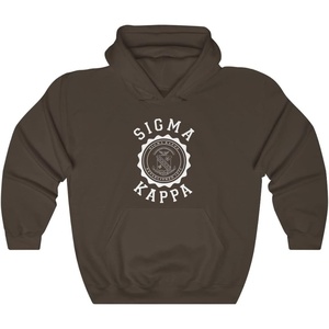 Sigma Kappa Unisex College Seal Hoodie(Dark Chocolate)