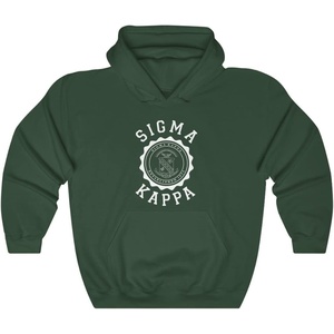Sigma Kappa Unisex College Seal Hoodie(Forest Green)