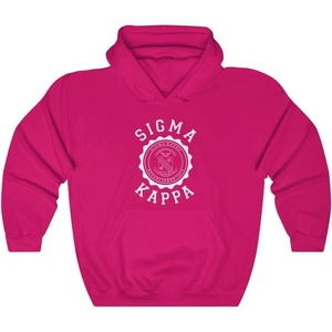 Sigma Kappa Unisex College Seal Hoodie(Heliconia)