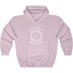 Sigma Kappa Unisex College Seal Hoodie(Light Pink)