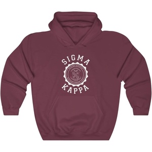 Sigma Kappa Unisex College Seal Hoodie(Maroon)