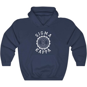 Sigma Kappa Unisex College Seal Hoodie(Navy)