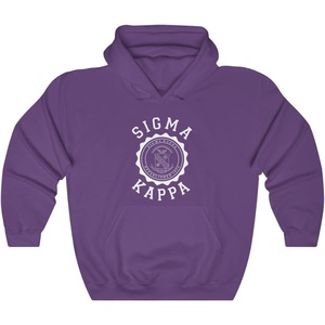 Sigma Kappa Unisex College Seal Hoodie(Purple)