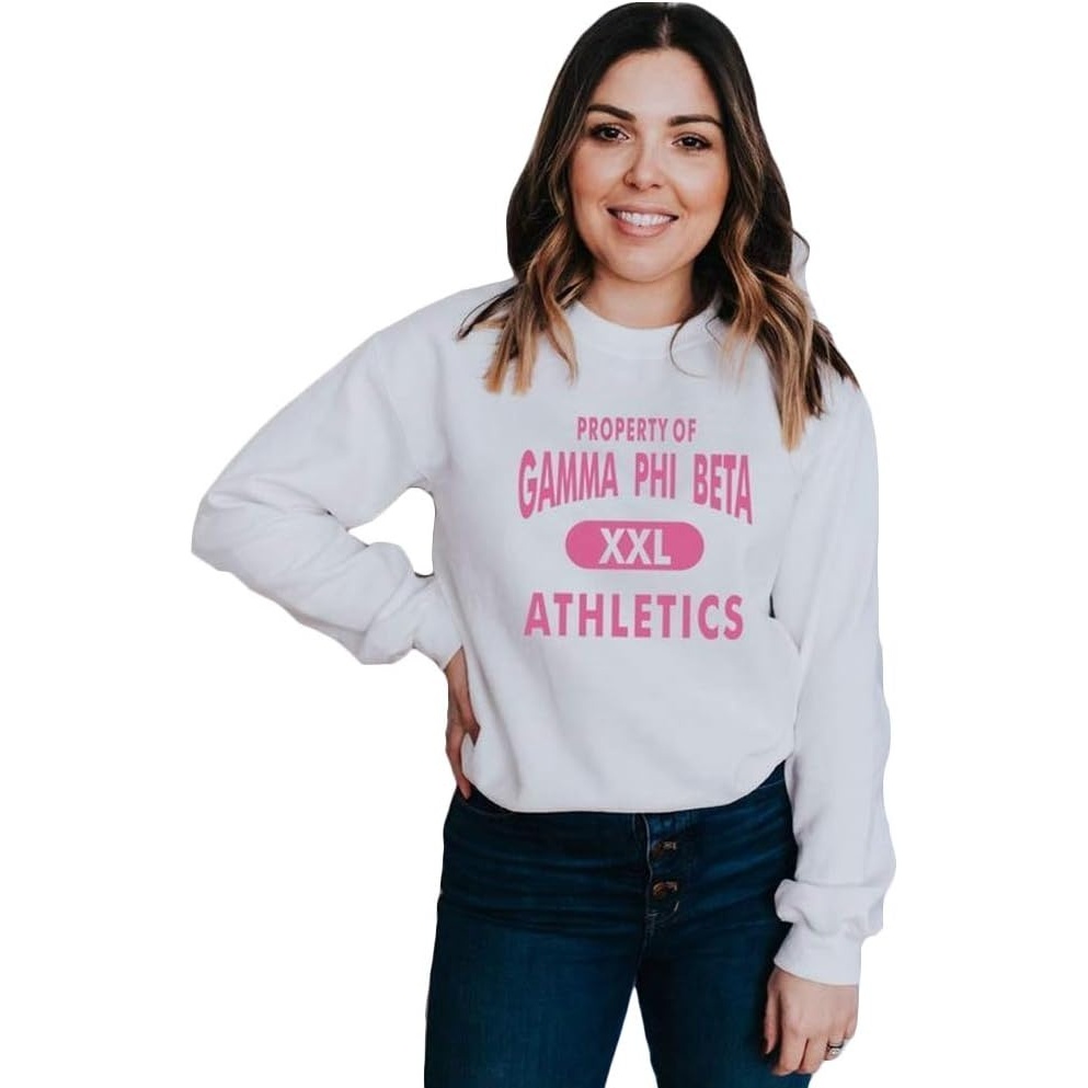 image:imageGreekgear Gamma Phi Beta Athletics Crewneck SweatshirtWhite
