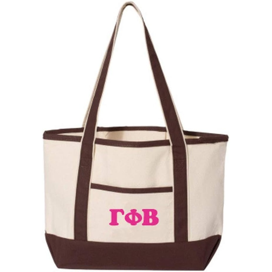 image:imageGreekgear Gamma Phi Beta Sailing Tote BagNatural Maroon