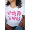 Gamma Phi Beta Floral Big Lettered T-Shirt(White)