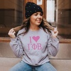 I Love Gamma Phi Beta Crewneck Sweatshirt(Light Grey)