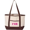 Greekgear Gamma Phi Beta Sailing Tote Bag(Natural/ Maroon)