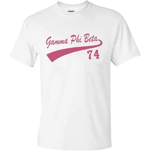 Greekgear Gamma Phi Beta Tail T-Shirts(White)
