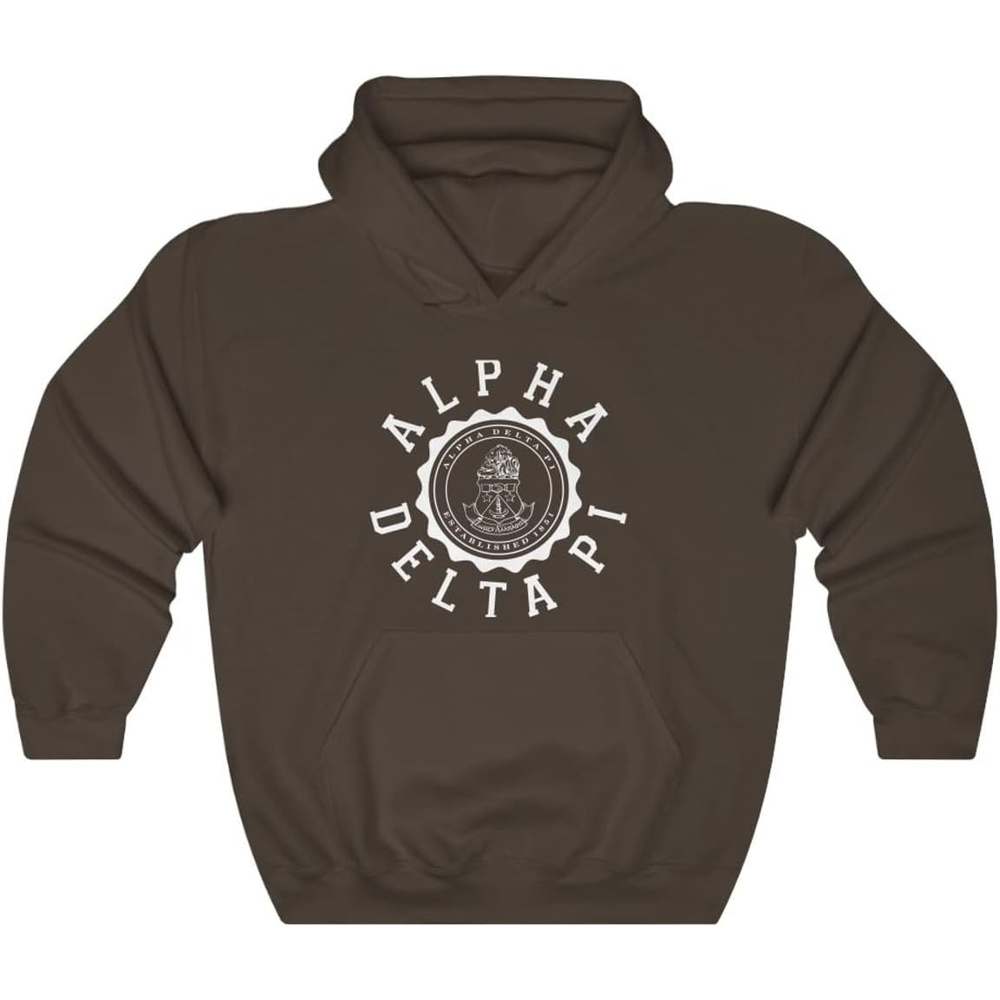 image:imageGreekgear Alpha Delta Pi Unisex College Seal HoodieDark Chocolate