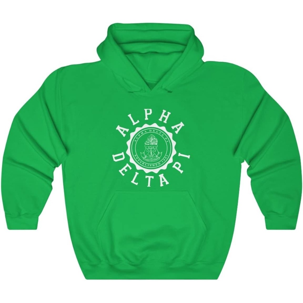 image:imageGreekgear Alpha Delta Pi Unisex College Seal HoodieIrish Green