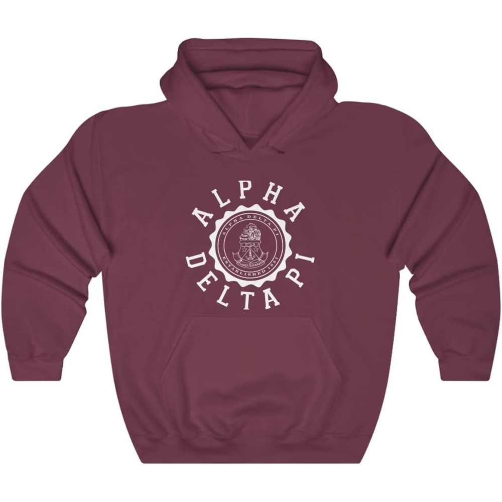 image:imageGreekgear Alpha Delta Pi Unisex College Seal HoodieMaroon