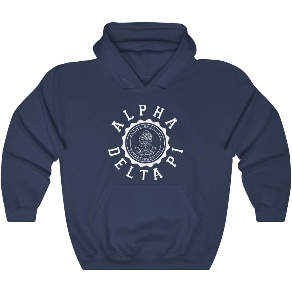 image:imageGreekgear Alpha Delta Pi Unisex College Seal HoodieNavy