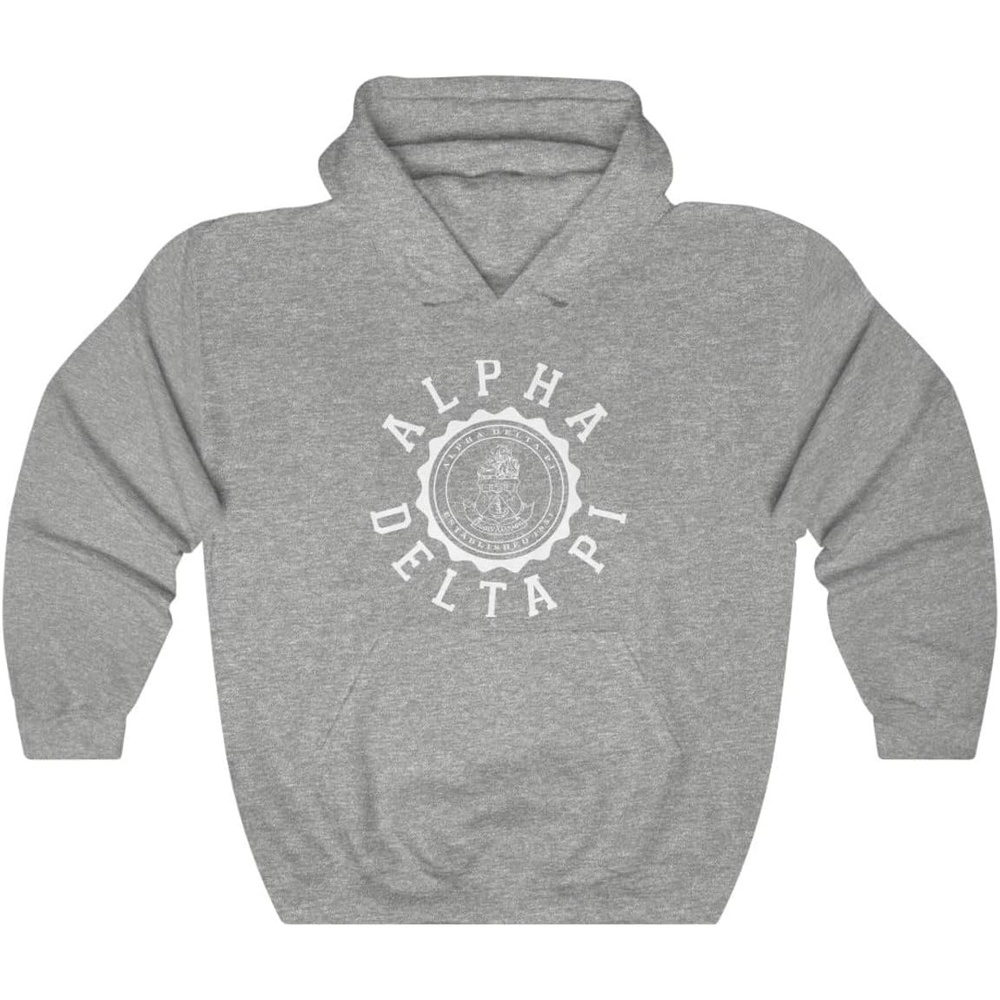 image:imageGreekgear Alpha Delta Pi Unisex College Seal HoodieSport Grey
