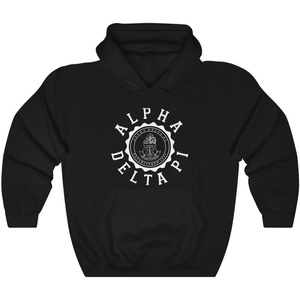 Greekgear Alpha Delta Pi Unisex College Seal Hoodie(Black)