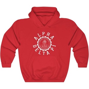 Greekgear Alpha Delta Pi Unisex College Seal Hoodie(Red)