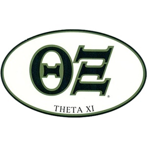 Theta Xi Euro Decal Oval Sticker