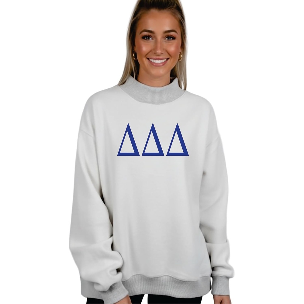 image:imageGreekgear Delta Delta Delta Reversible Varsity Mockneck Sweatshirt