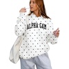 Alpha Gamma Delta Oversized Polka Dot Drop Shoulder Hoodie Sweatshirt(White)